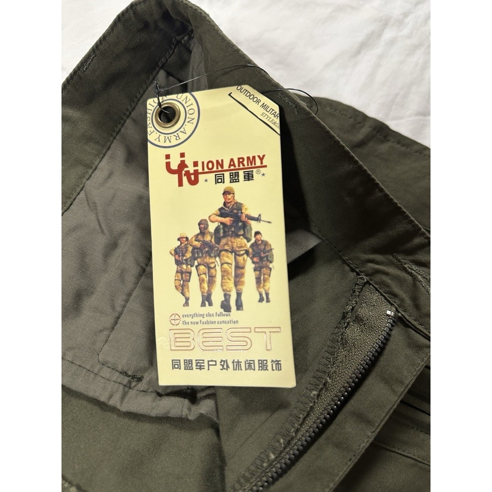 Union Army Green Cargo Utility Tactical Pants US Army Airborne Patch 34X30 - Picture 9 of 16